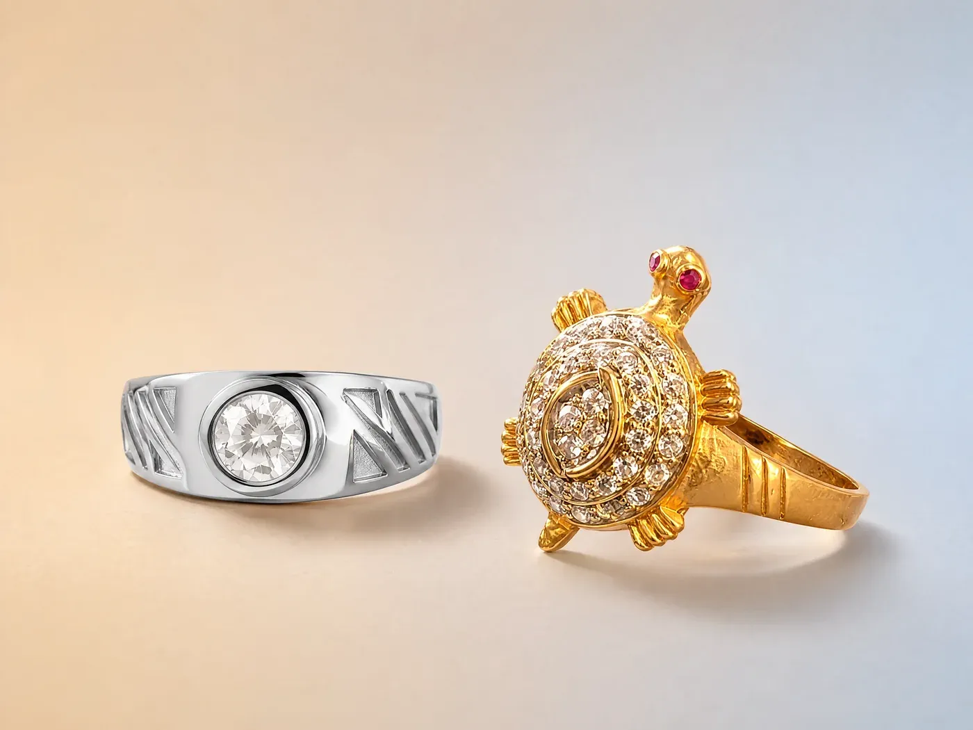 Handcrafted 18K & 22K Gold Jewellery Ring & Bangle