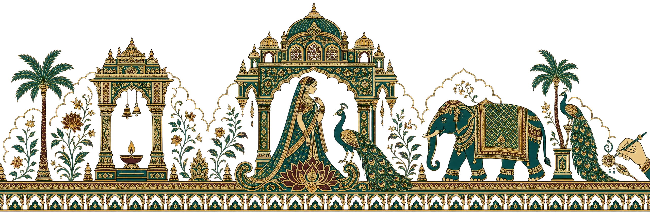 Indian Skyline Decorative Element